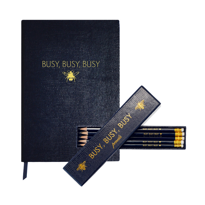Gift Set Busy Busy Busy A5 hardcover book + pencils