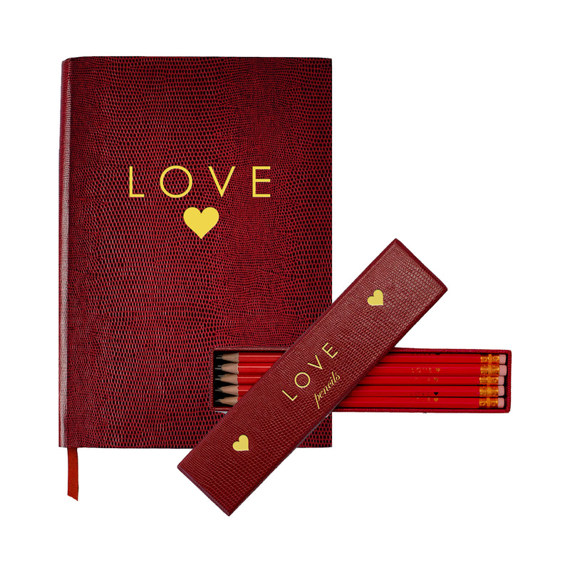 Gift Set LOVE A5 HARDCOVER book + pencils
