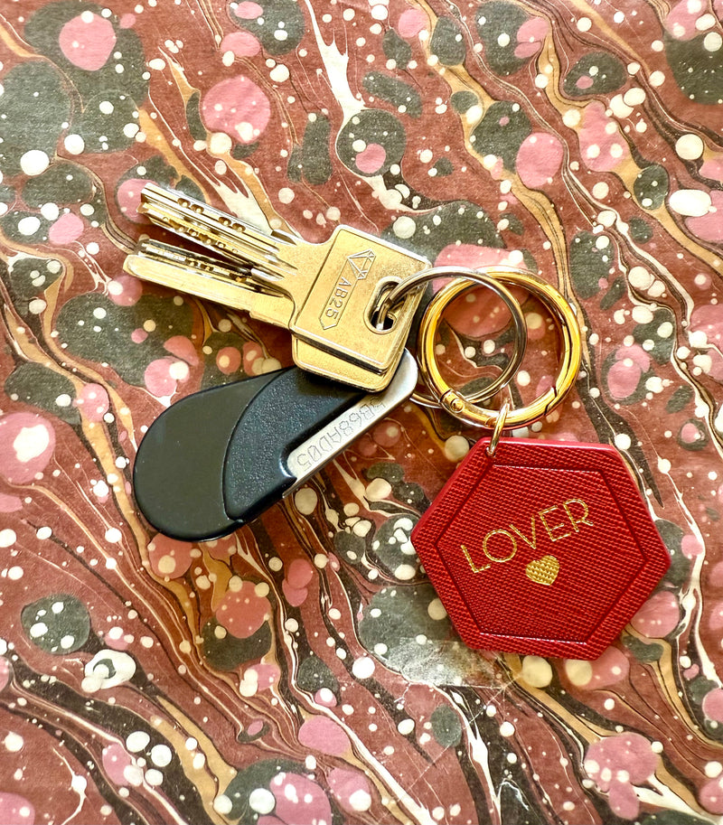 Set of Four Vegan Leather Keychains