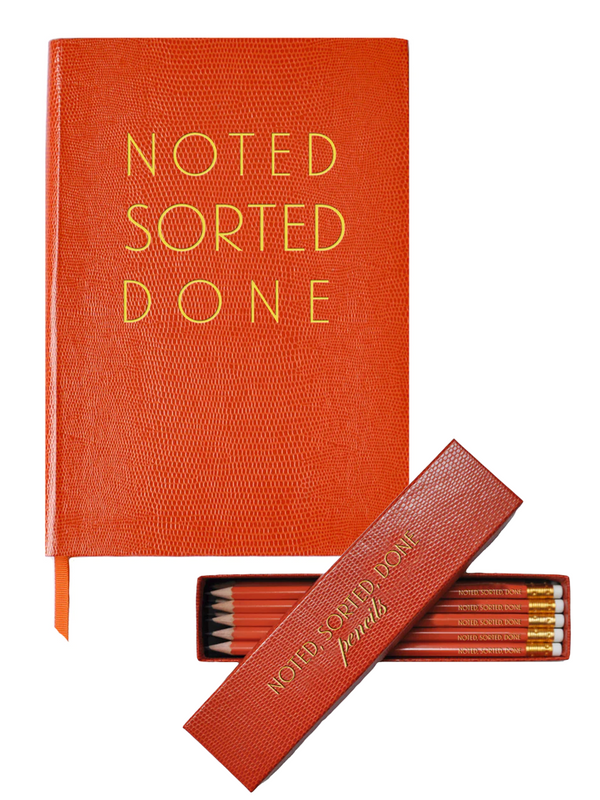 Gift Set NOTED, SORTED, DONE pocket book + pencils