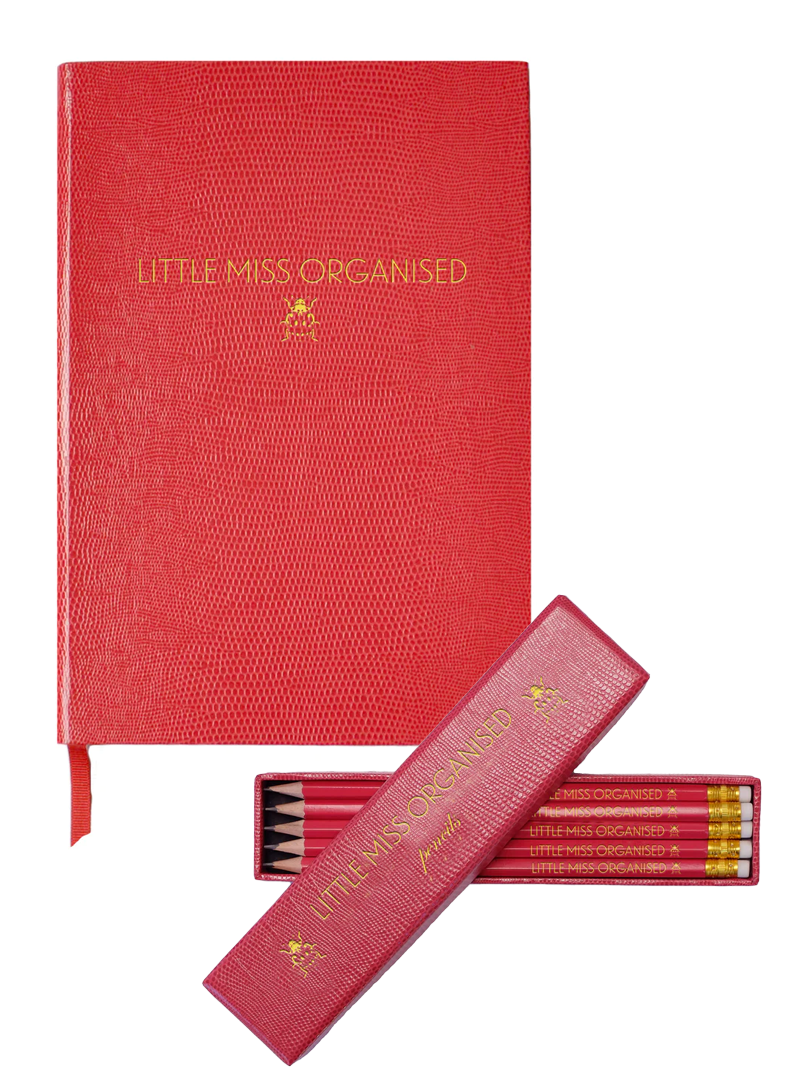 Gift Set LITTLE MISS ORGANISED A5 HARDCOVER BOOK + PENCILS